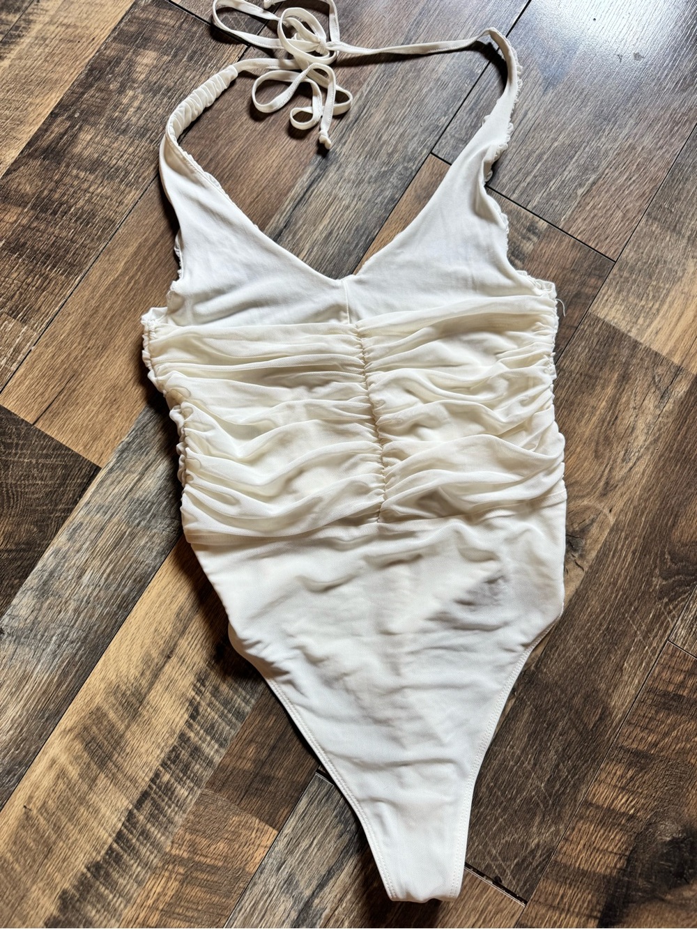 H&M Cream Ruched Halter Bodysuit - Picture 7 of 10